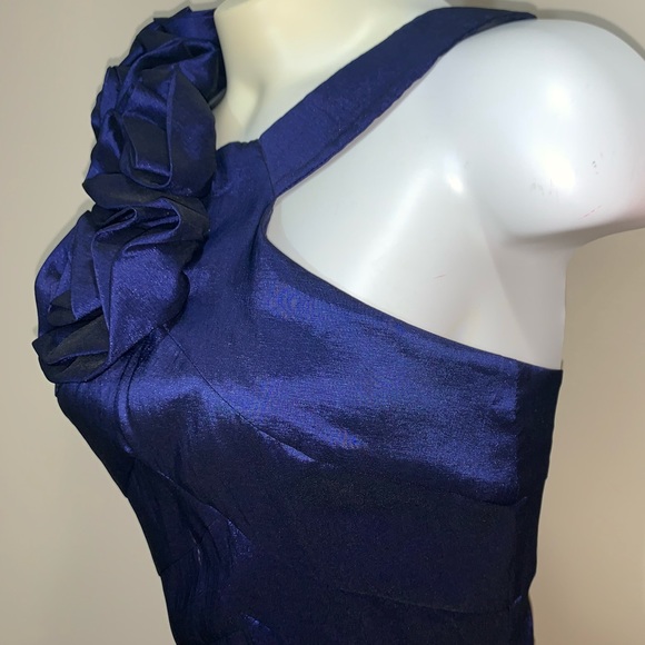 Ruffle Halter neck purple-blue mini dress - Picture 5 of 7